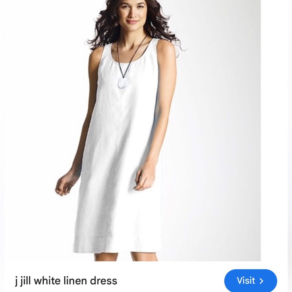 J Jill White Linen Dress